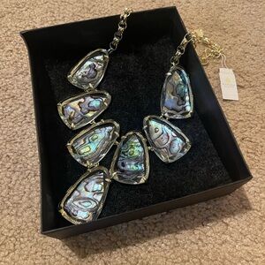 NWT Kendra Scott Suspended Abalone Statement Necklace